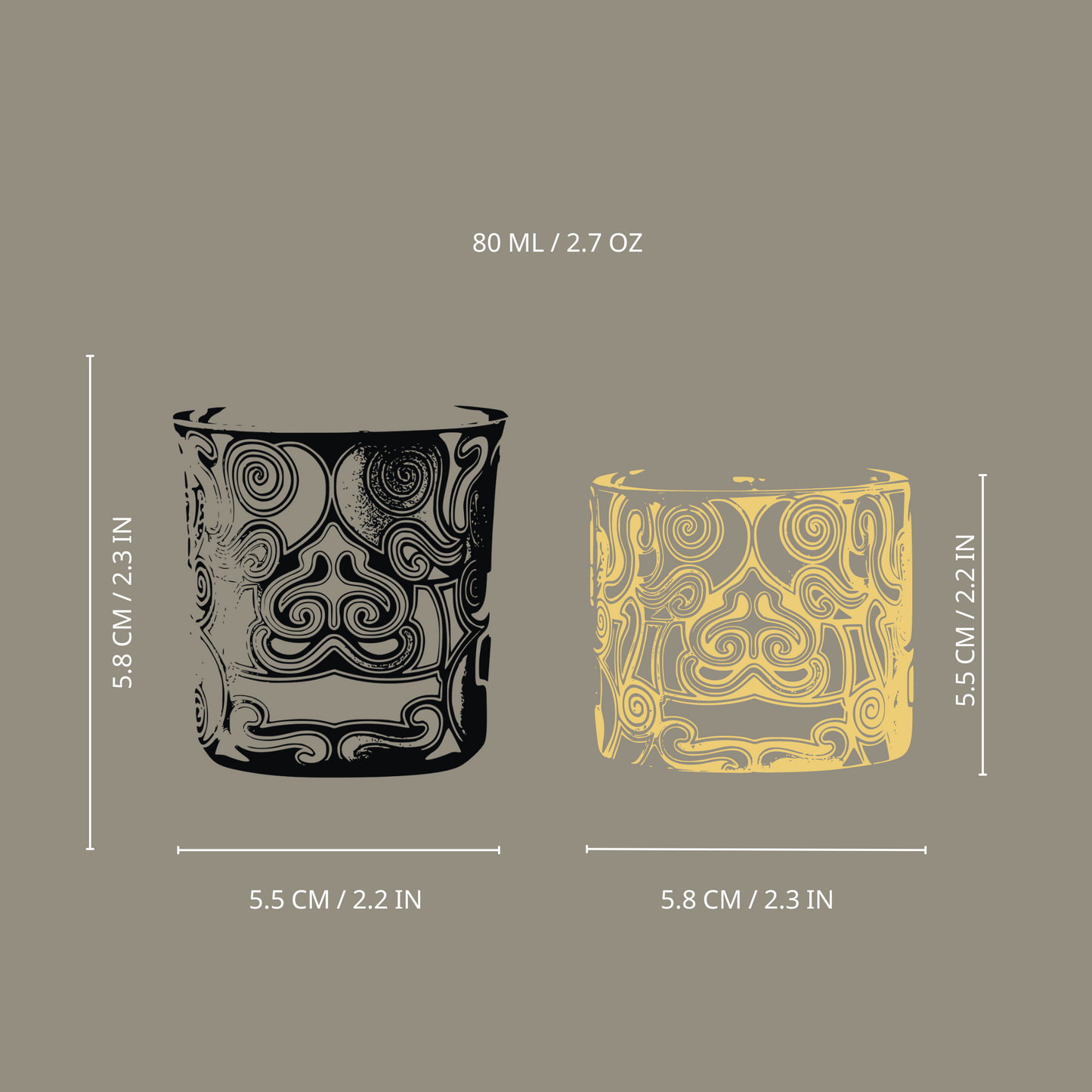 Gold-and-Silver-Inlay-Ceramic-Cup-Gluttonous-Beast-set-size