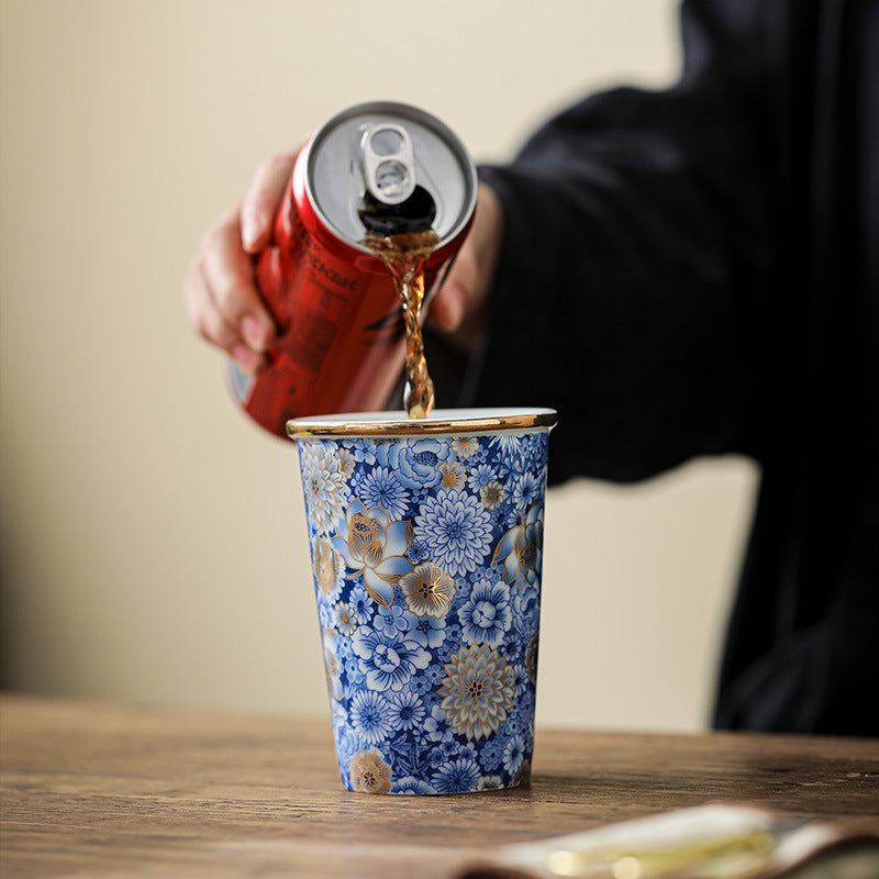 Ru-Crackles-Ceramic-Mug-with-Golden-Detailing-of-Blue-Floral-Patterns-coke