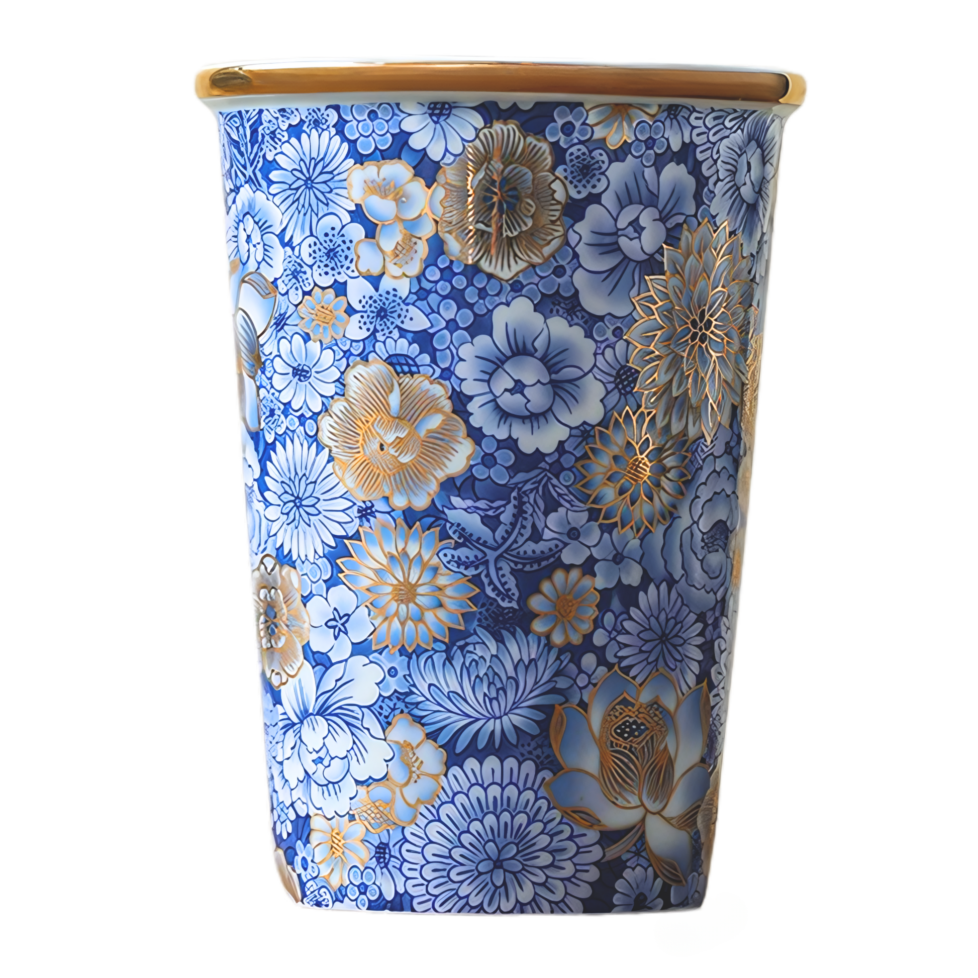 Ru-Crackles-Ceramic-Mug-with-Golden-Detailing-of-Blue-Floral-Patterns