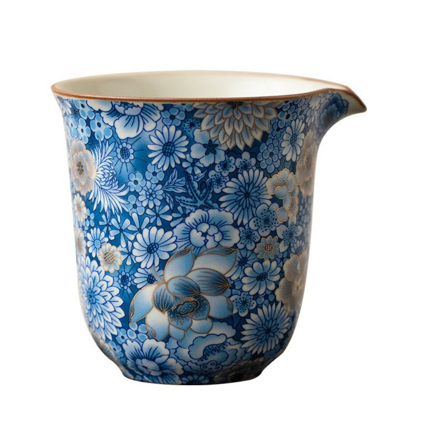 Ru-Crackles-Ceramic-Pitcher-with-Metallic-Detailing-of-Blue-Floral-Patterns