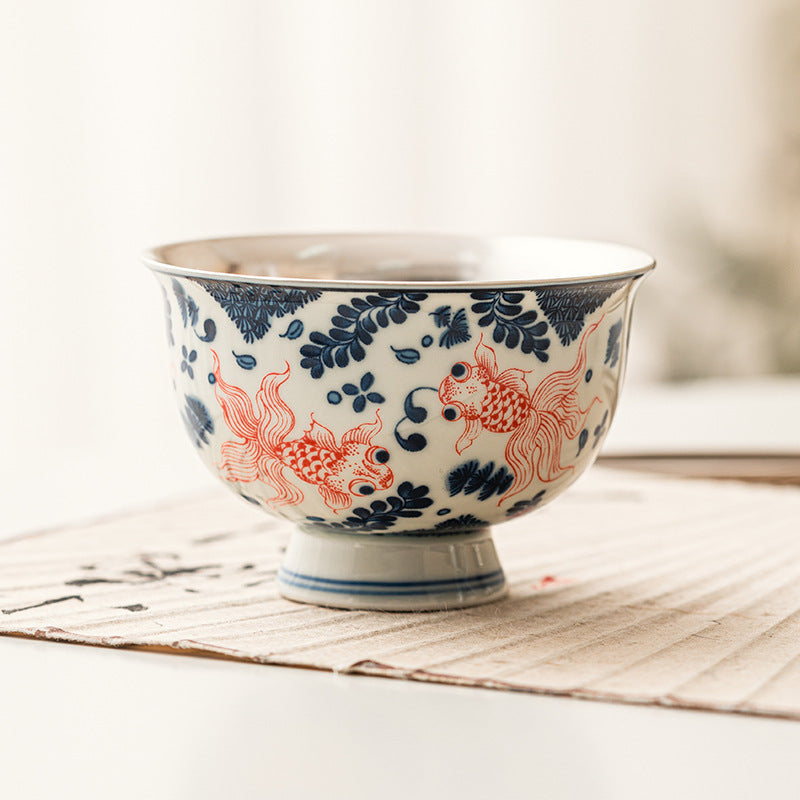 SIlver-Gilt-Ceramic-Mini-Bowl-Flora-Fauna-Koi-Fish-clean-background