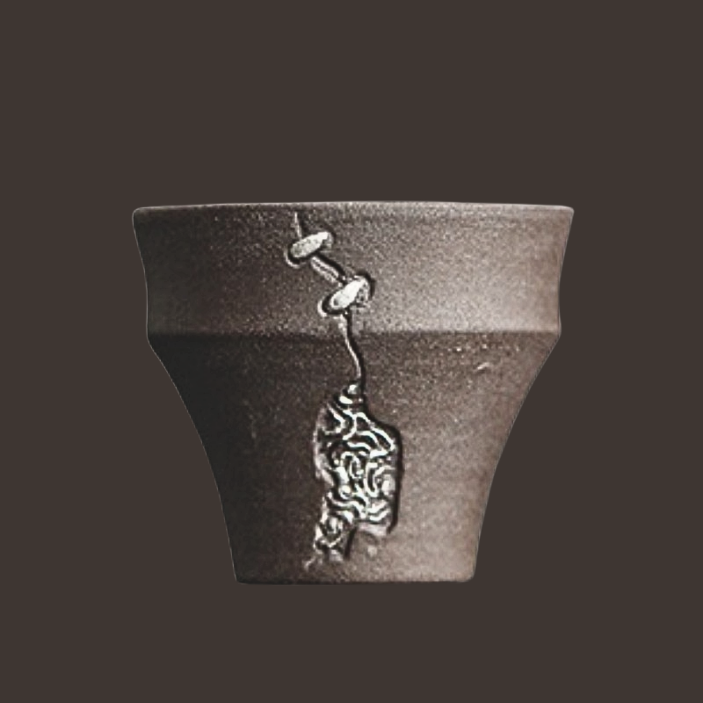 Silver-Detailing Pottery Mini Cups Pins - Set of 6