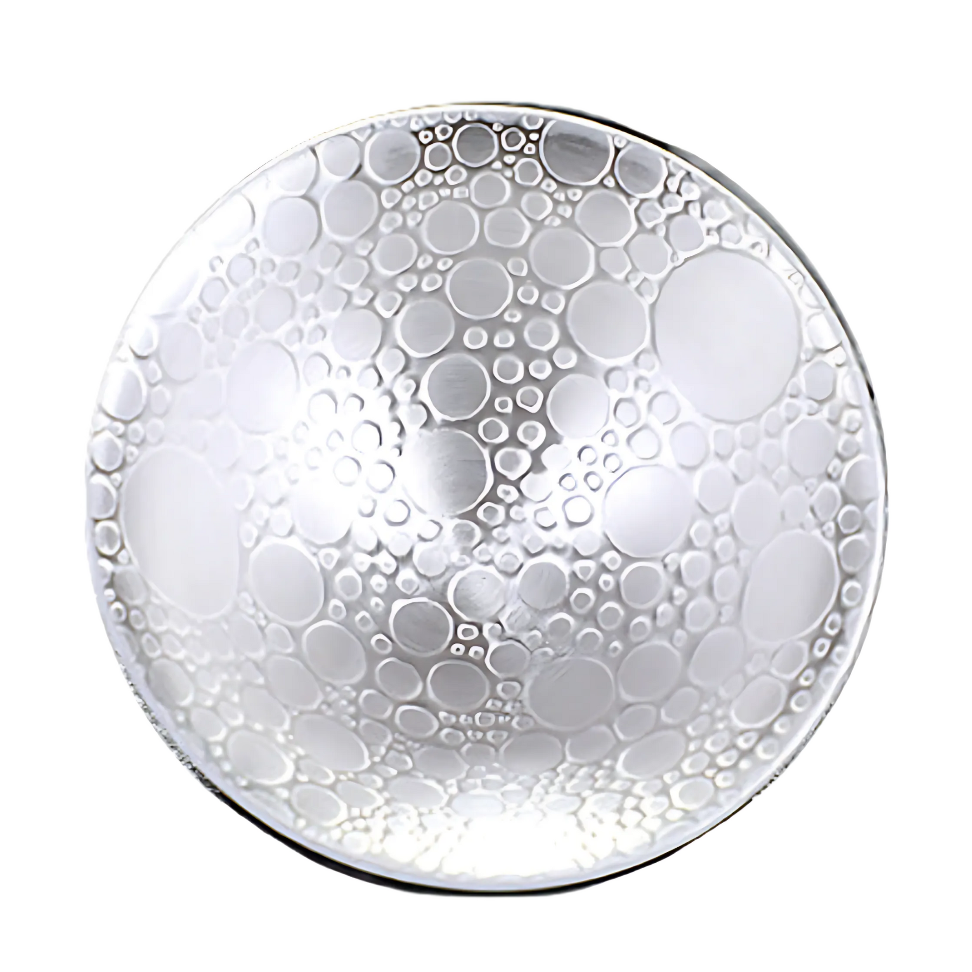 aureatoir.com-Silver-Gilt-Ceramic-Saucer-Bubble-Patterns-top-view