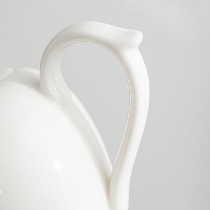 Mutton-Fat Porcelain Slouch Shoulder Teapot close-up shot of the handle