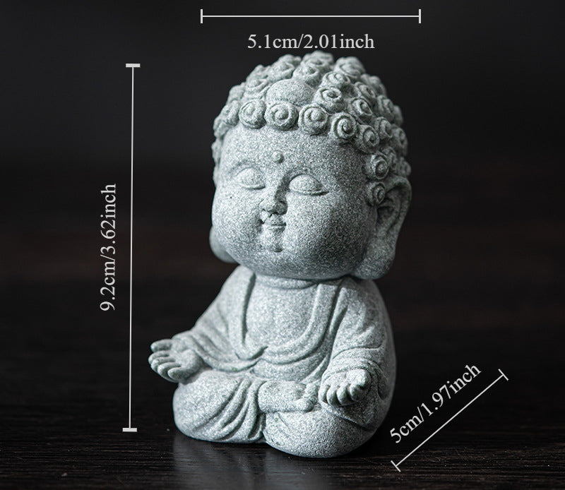 Sandstone Buddha Decor Incense Holder Open Minded with its Dimensions 3.6"*2" 9cm*5cm