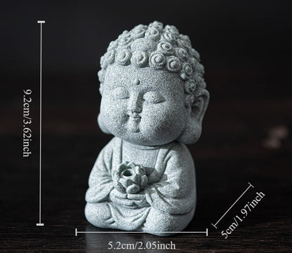 Sandstone Buddha Decor Incense Holder Thought Buddha with its Dimensions 9*5*5cm 3.6"*2"*2"